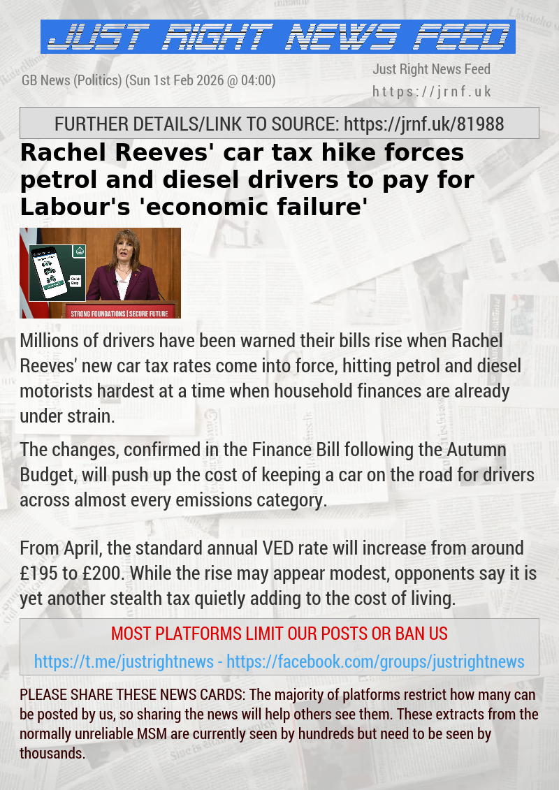 Rachel Reeves’ car tax hike forces petrol and diesel drivers  to pay for Labour’s ’economic failure’