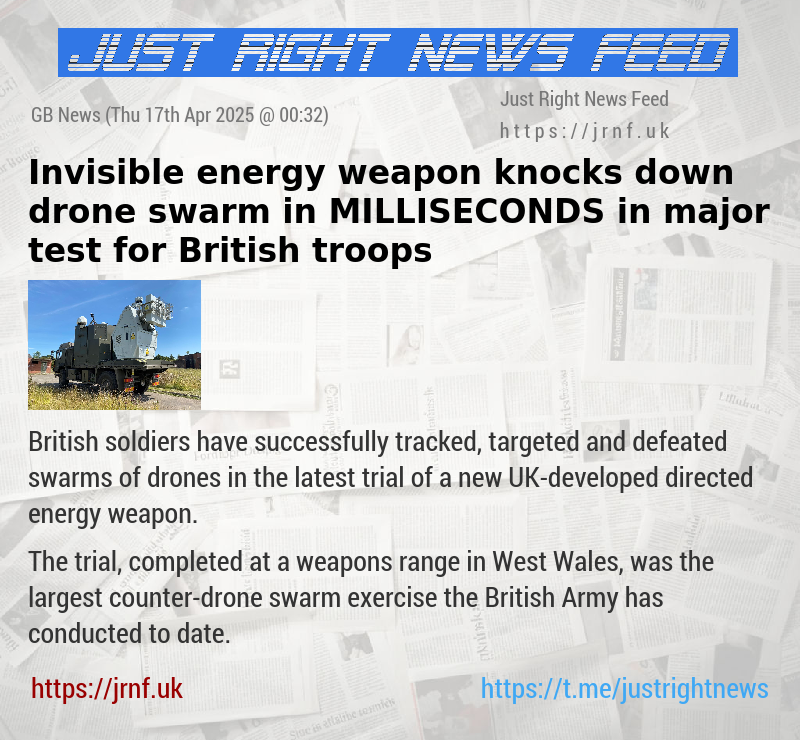 Invisible energy weapon knocks down drone swarm in MILLISECONDS in major test for British troops