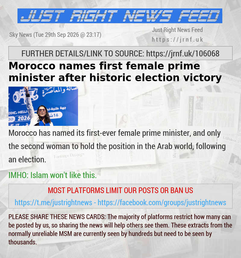 Morocco names first female prime minister after historic election victory