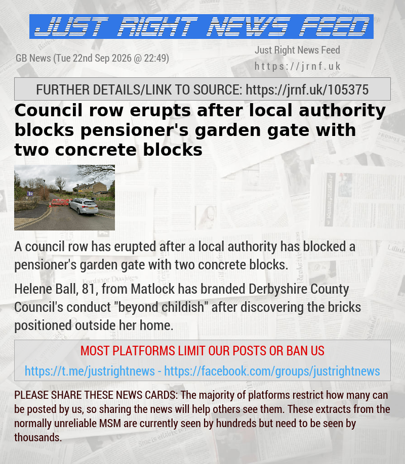 Council row erupts after local authority blocks pensioner’s garden gate with two concrete blocks