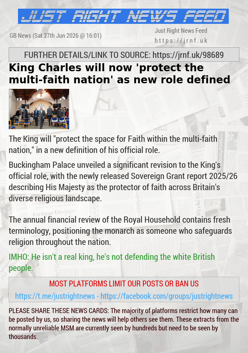 King Charles will now ’protect the multi—faith nation’ as new role defined
