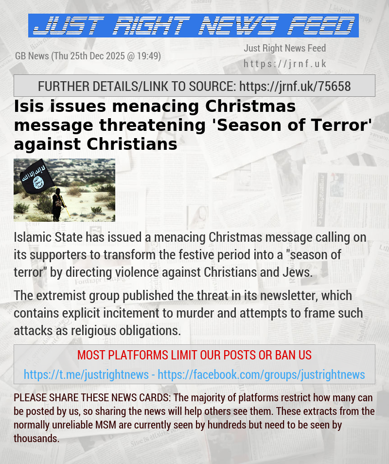 Isis issues menacing Christmas message threatening ’Season of Terror’ against Christians