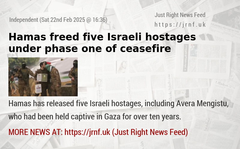 Hamas freed five Israeli hostages under phase one of ceasefire