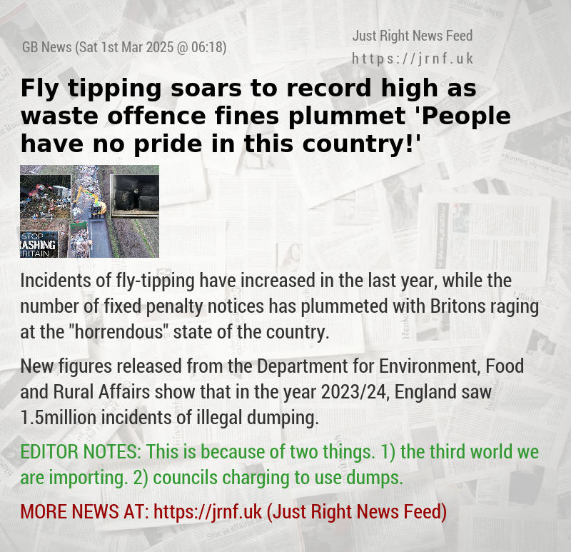 Fly—tipping soars to record high as waste offence fines plummet — ’People have no pride in this country!’