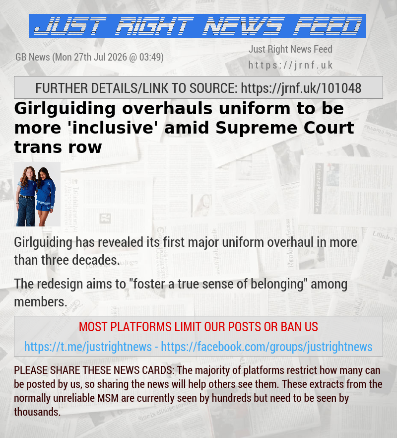 Girlguiding overhauls uniform to be more ’inclusive’ amid Supreme Court trans row