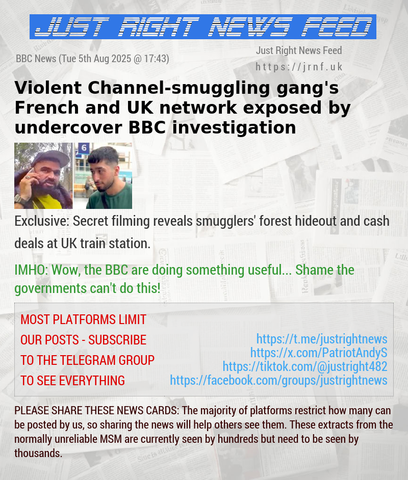 Violent Channel—smuggling gang’s French and UK network exposed by undercover BBC investigation