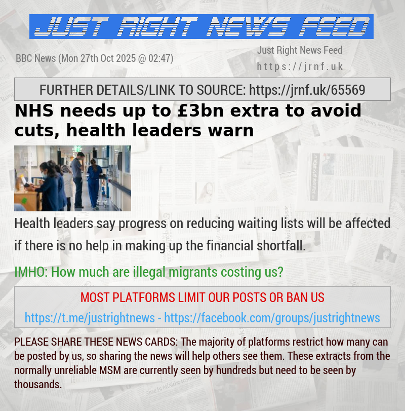 NHS needs up to £3bn extra to avoid cuts, health leaders warn