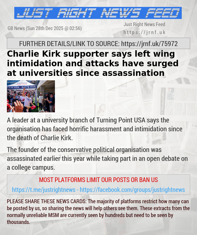 Charlie Kirk supporter says left—wing intimidation and attacks have surged at universities since assassination