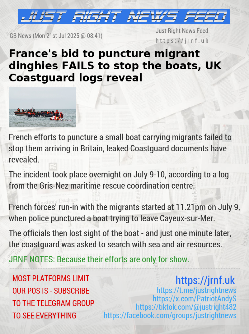 France’s bid to puncture migrant dinghies FAILS to stop the boats, UK Coastguard logs reveal