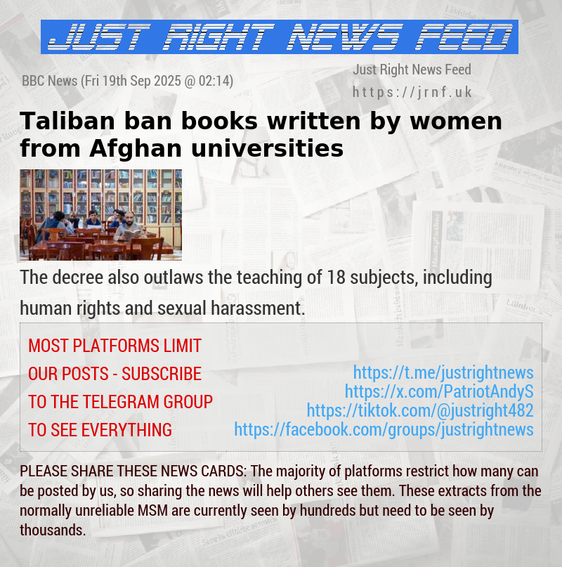 Taliban ban books written by women from Afghan universities