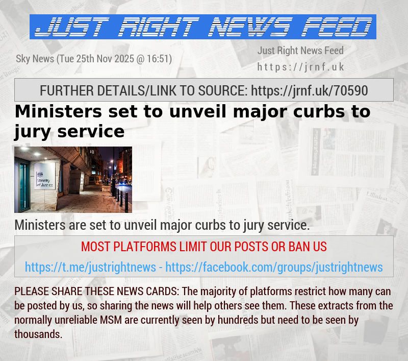 Ministers set to unveil major curbs to jury service