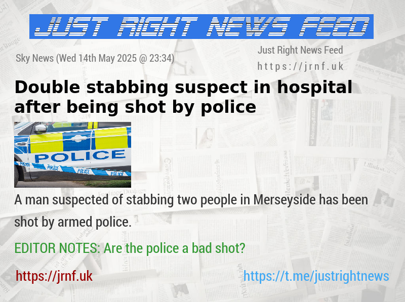 Double stabbing suspect in hospital after being shot by police