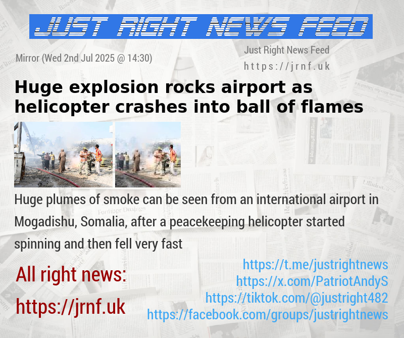 Huge explosion rocks airport as helicopter crashes into ball of flames