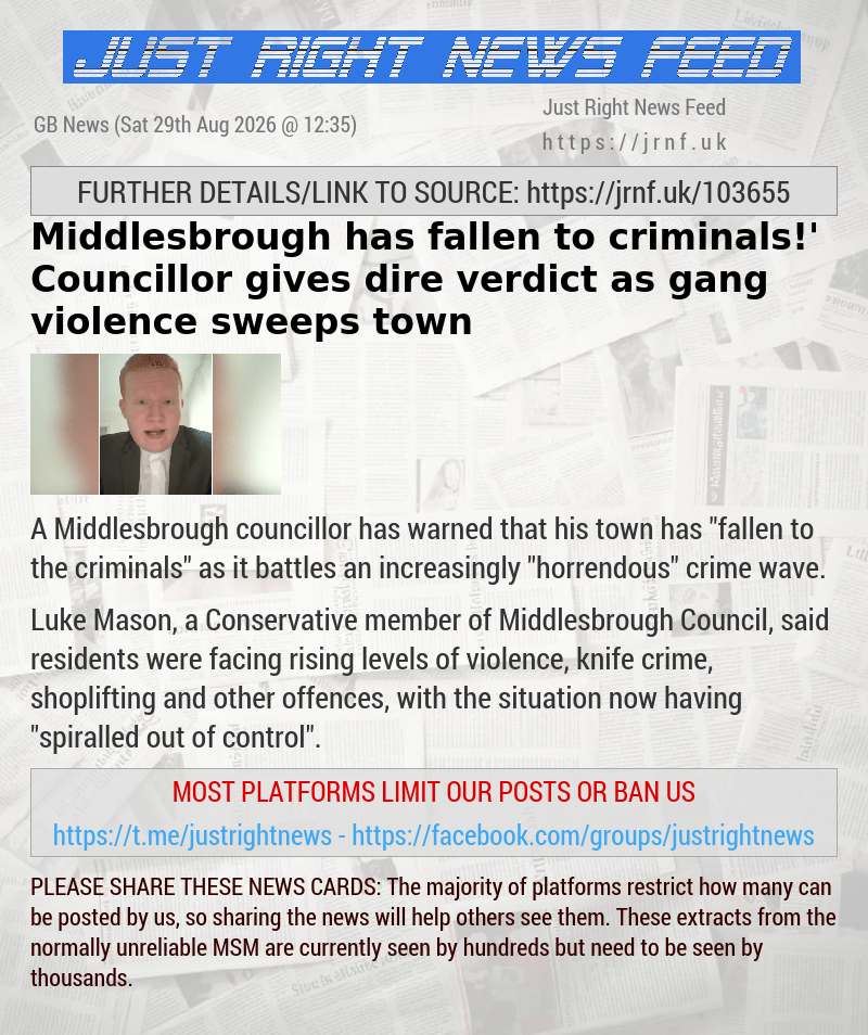 ‘Middlesbrough has fallen to criminals!’ Councillor gives dire verdict as gang violence sweeps town
