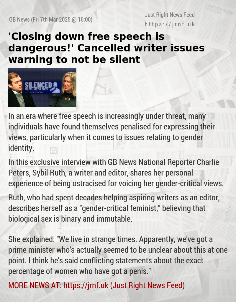 ’Closing down free speech is dangerous!’ Cancelled writer issues warning to not be silent