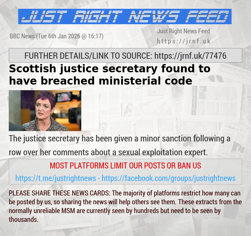 Scottish justice secretary found to have breached ministerial code