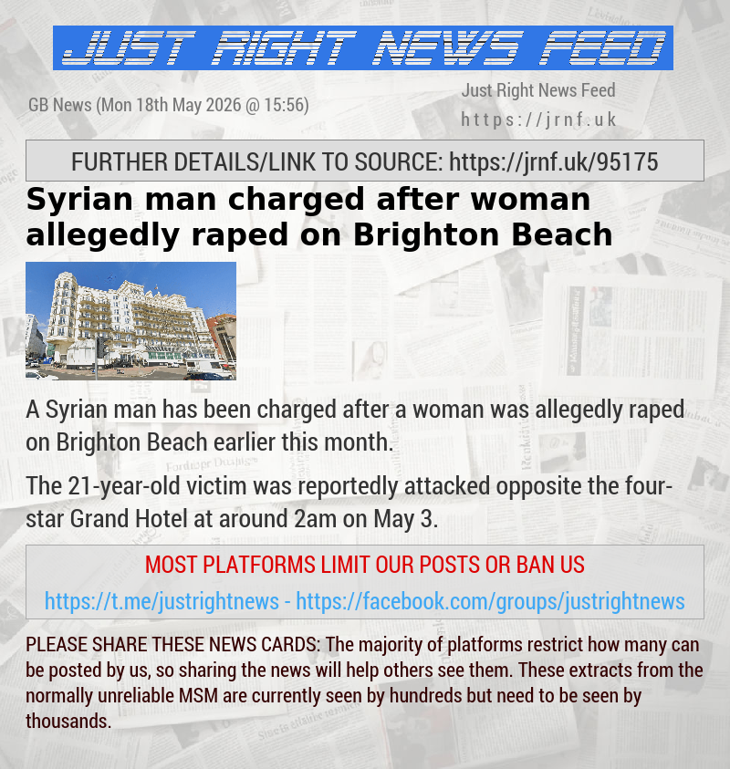 Syrian man charged after woman allegedly raped on Brighton Beach