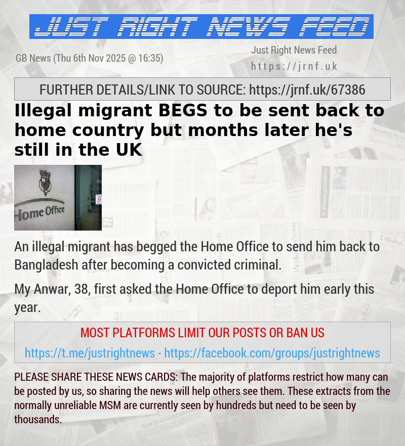 Illegal migrant BEGS to be sent back to home country — but months later he’s still in the UK