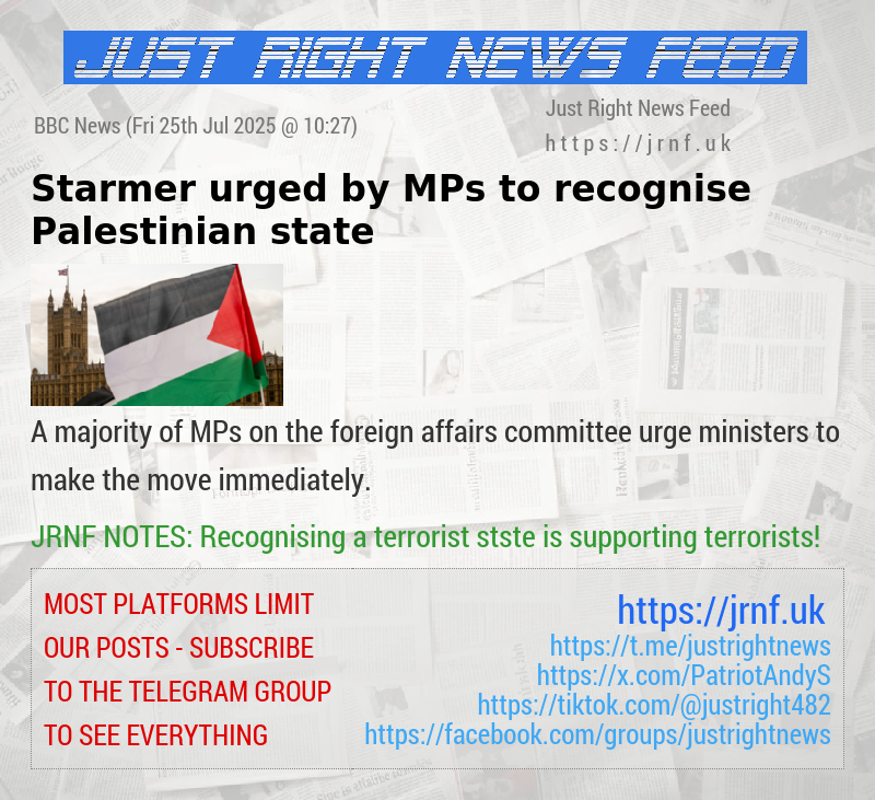 Starmer urged by MPs to recognise Palestinian state