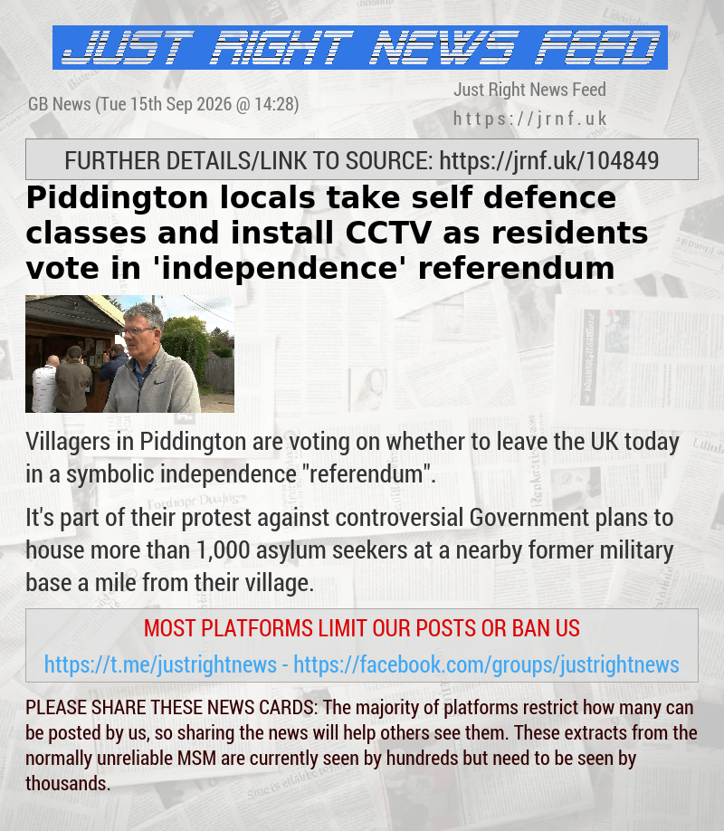 Piddington locals take self—defence classes and install CCTV as residents vote in ’independence’ referendum