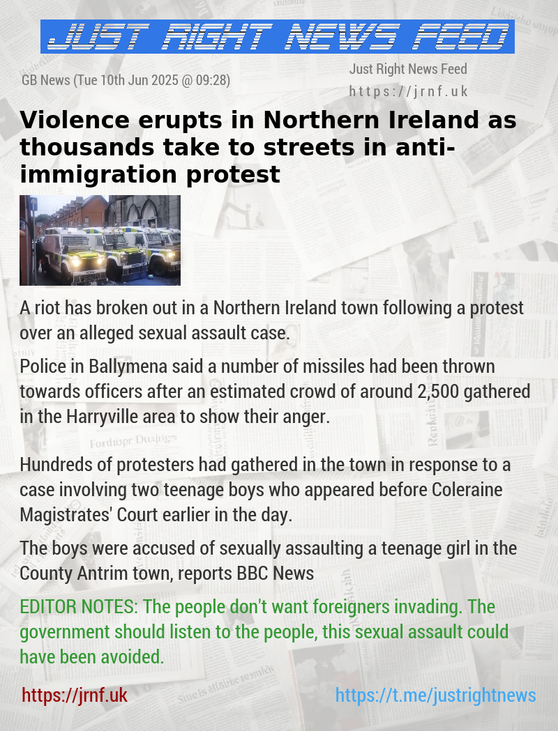Violence erupts in Northern Ireland as thousands take to streets in anti—immigration protest