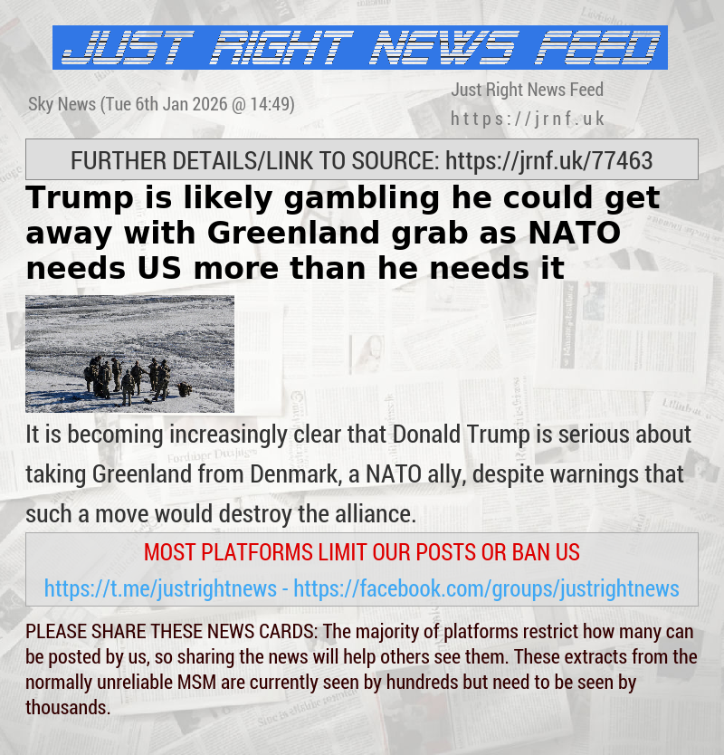 Trump is likely gambling he could get away with Greenland grab as NATO needs US more than he needs it
