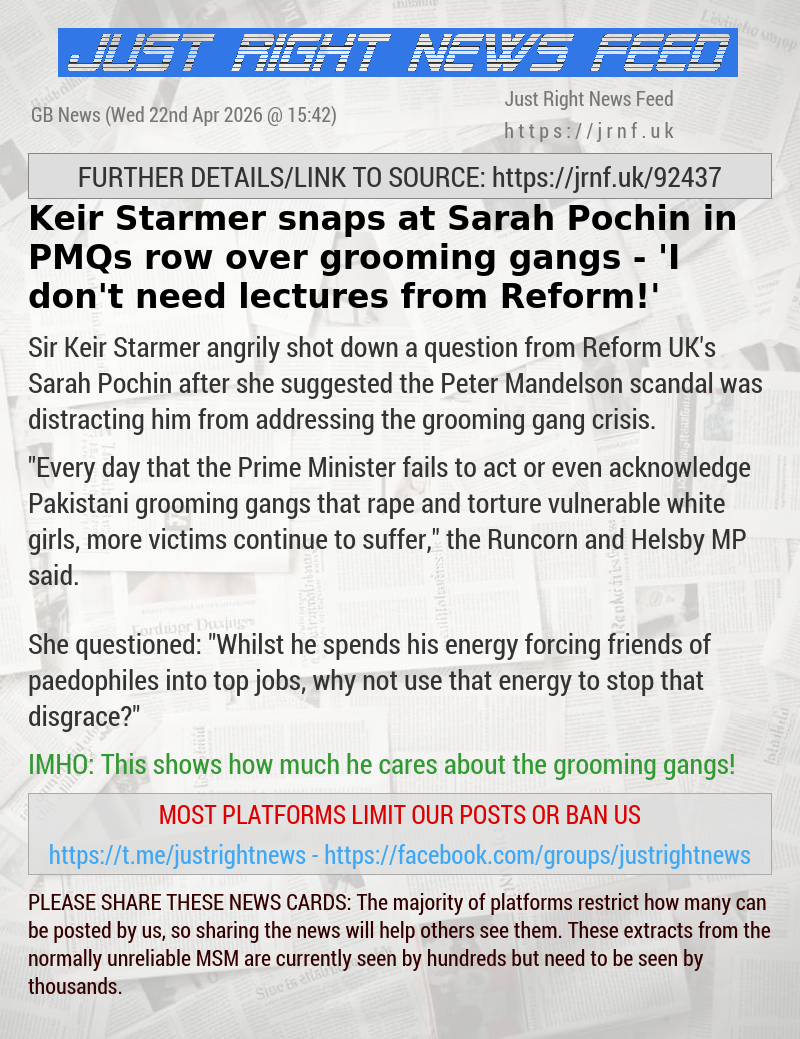 Keir Starmer snaps at Sarah Pochin in PMQs row over grooming gangs — ‘I don’t need lectures from Reform!’