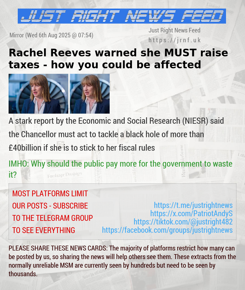 Rachel Reeves warned she MUST raise taxes — how you could be affected