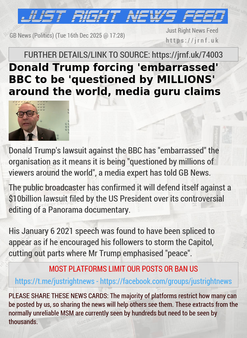 Donald Trump forcing ’embarrassed’ BBC to be ’questioned by MILLIONS’ around the world, media guru claims