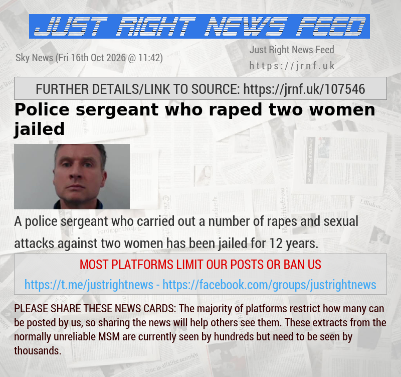 Police sergeant who raped two women jailed