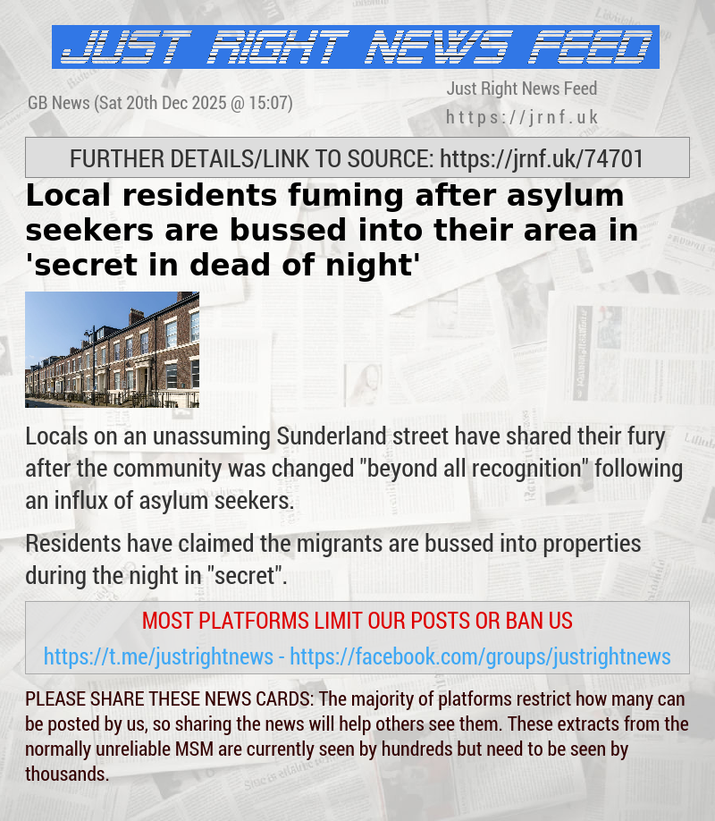 Local residents fuming after asylum seekers are bussed into their area in ’secret in dead of night’