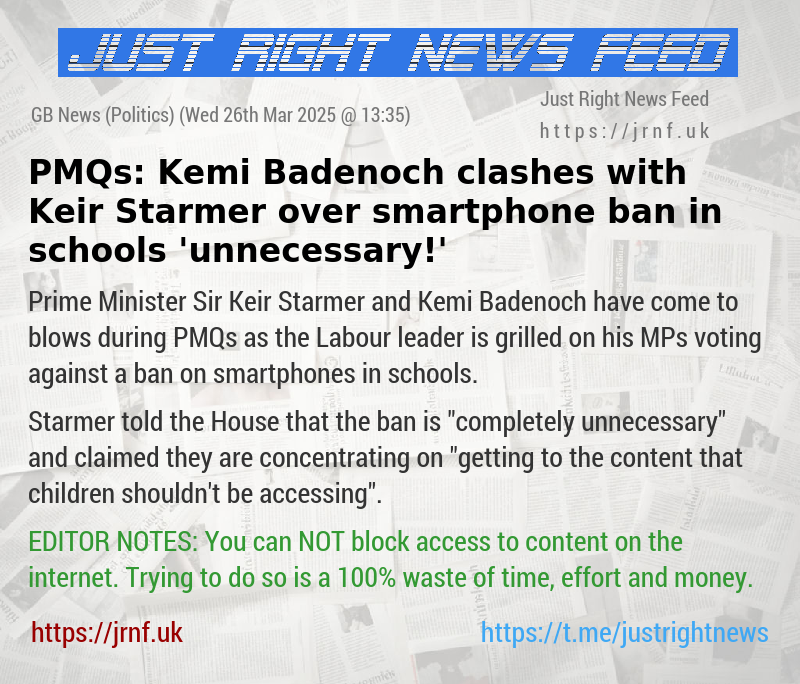 PMQs: Kemi Badenoch clashes with Keir Starmer over smartphone ban in schools — ’unnecessary!’