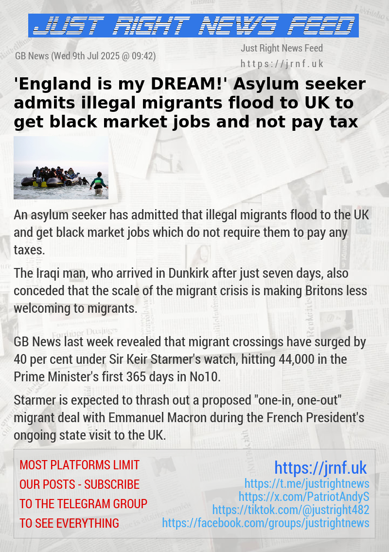 ’England is my DREAM!’ Asylum seeker admits illegal migrants flood to UK to get black market jobs and not pay tax