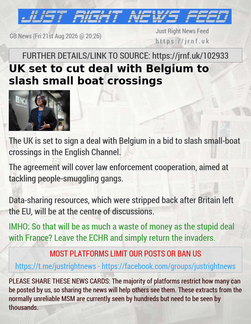 UK set to cut deal with Belgium to slash small boat crossings
