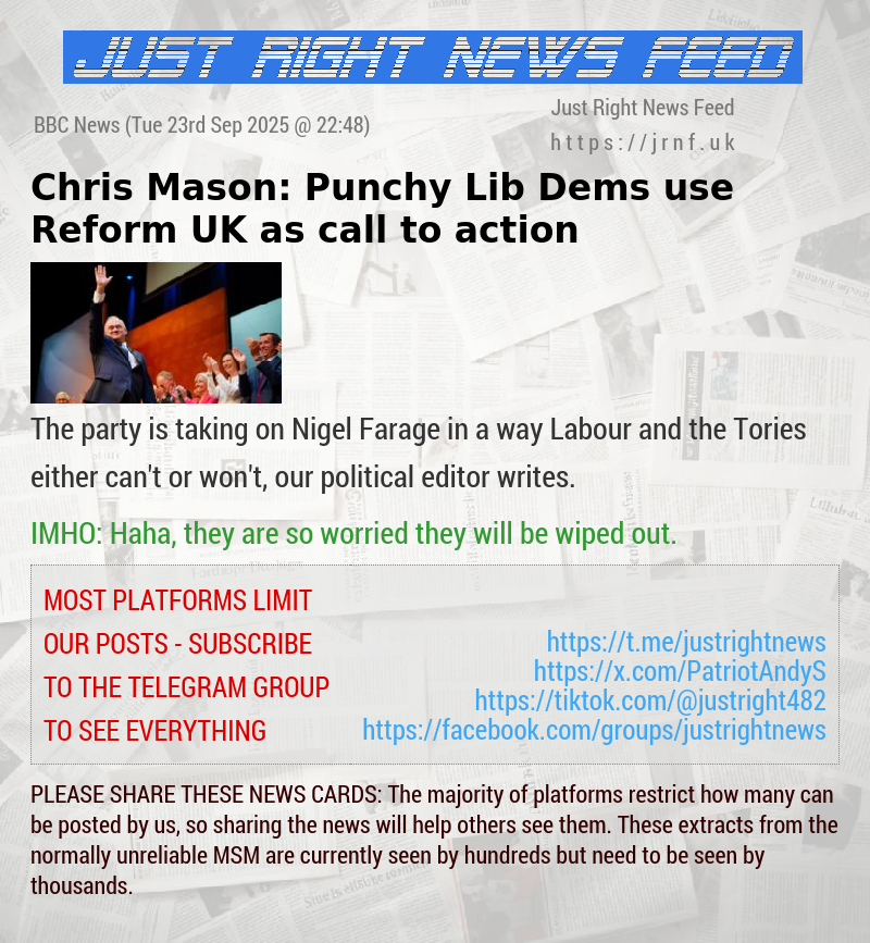 Chris Mason: Punchy Lib Dems use Reform UK as call to action