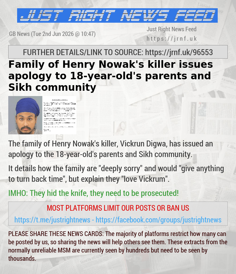 Family of Henry Nowak’s killer issues apology to 18—year—old’s parents and Sikh community