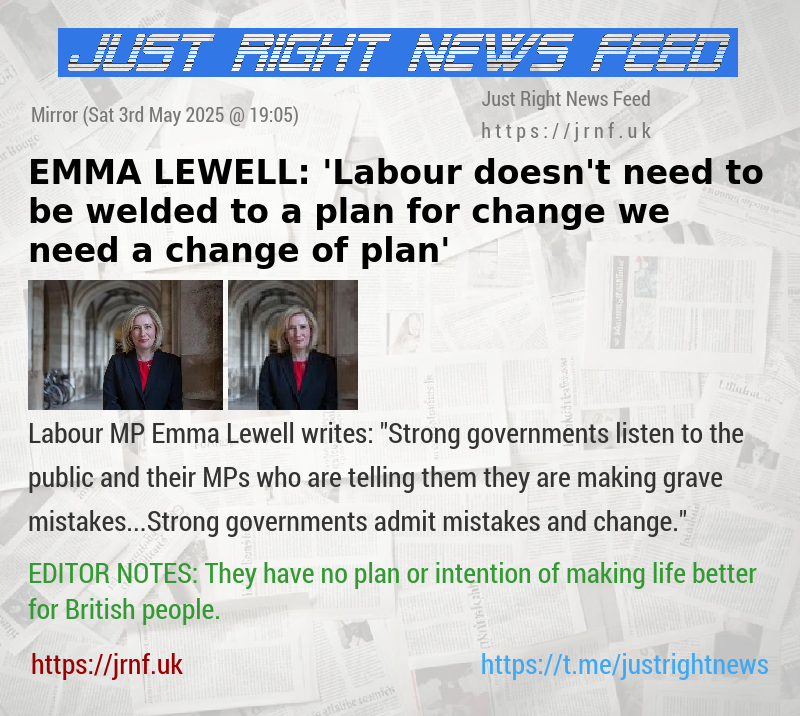 EMMA LEWELL: ’Labour doesn’t need to be welded to a plan for change — we need a change of plan’