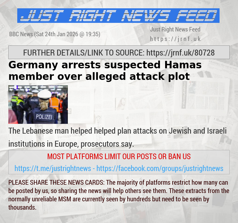 Germany arrests suspected Hamas member over alleged attack plot