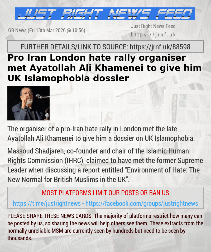Pro—Iran London hate rally organiser met Ayatollah Ali Khamenei to give him UK Islamophobia dossier