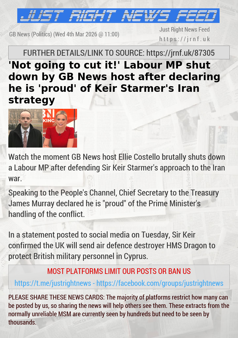 ’Not going to cut it!’ Labour MP shut down by GB News host after declaring he is ’proud’ of Keir Starmer’s Iran strategy