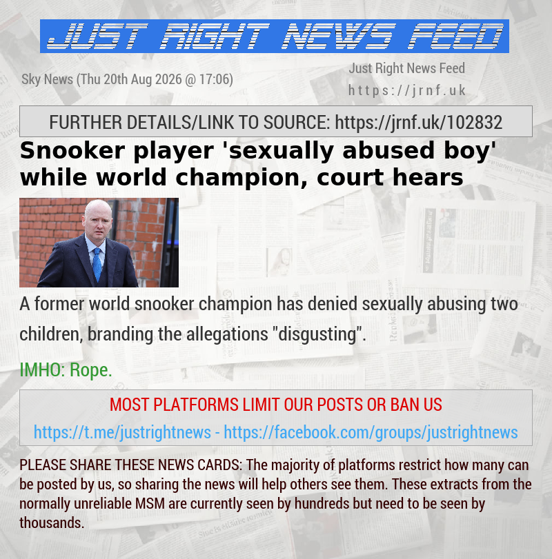 Snooker player ’sexually abused boy’ while world champion, court hears