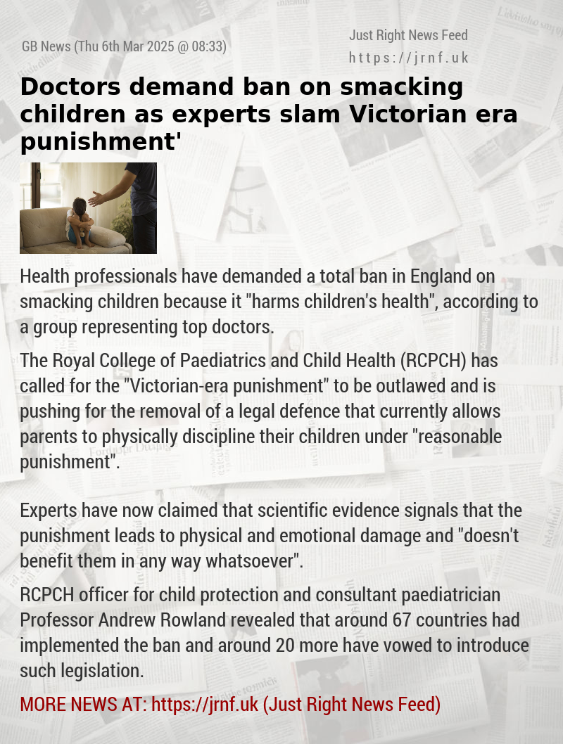 Doctors demand ban on smacking children as experts slam ‘Victorian—era punishment’