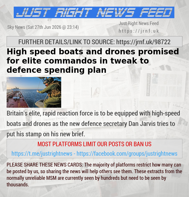 High—speed boats and drones promised for elite commandos in tweak to defence spending plan