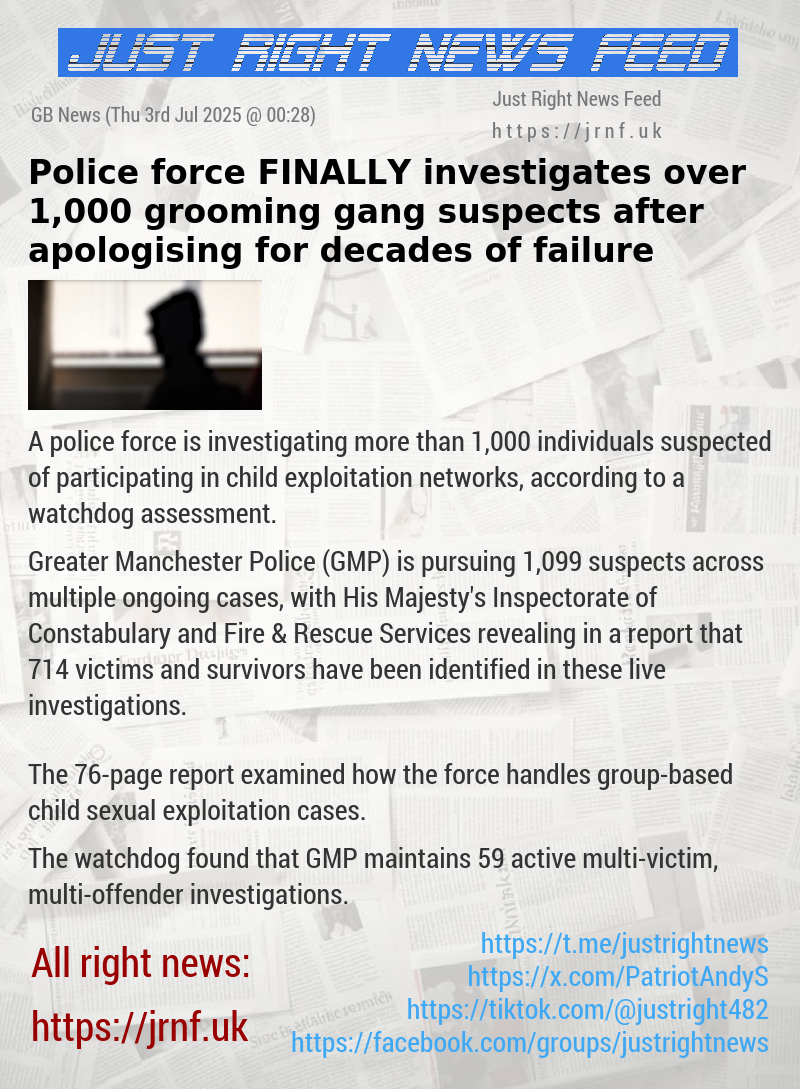 Police force FINALLY investigates over 1,000 grooming gang suspects after apologising for decades of failure