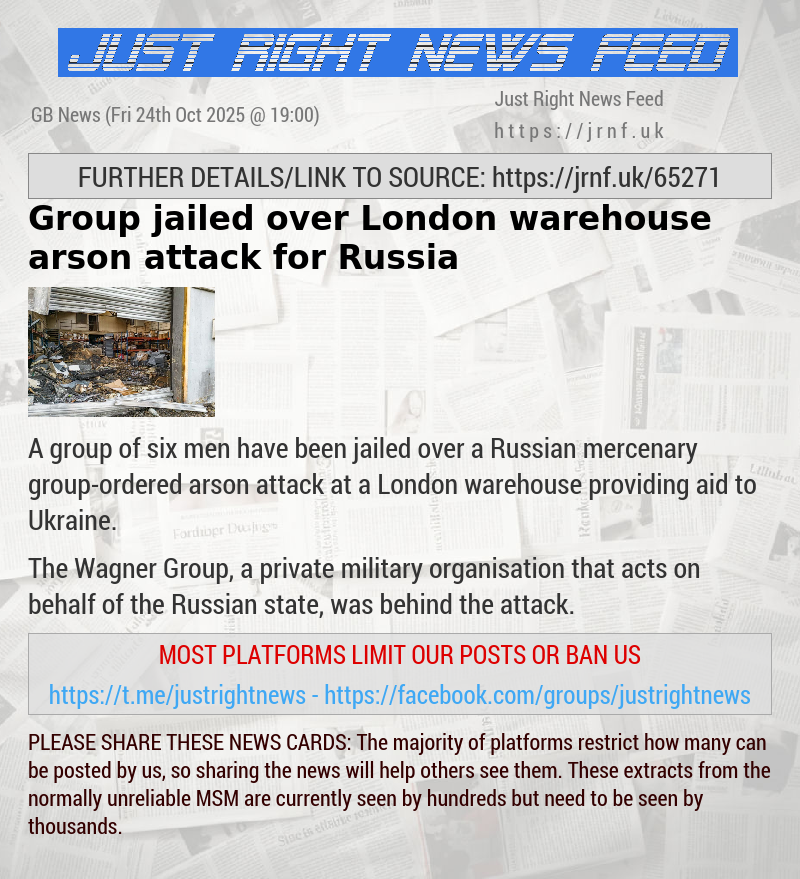 Group jailed over London warehouse arson attack for Russia