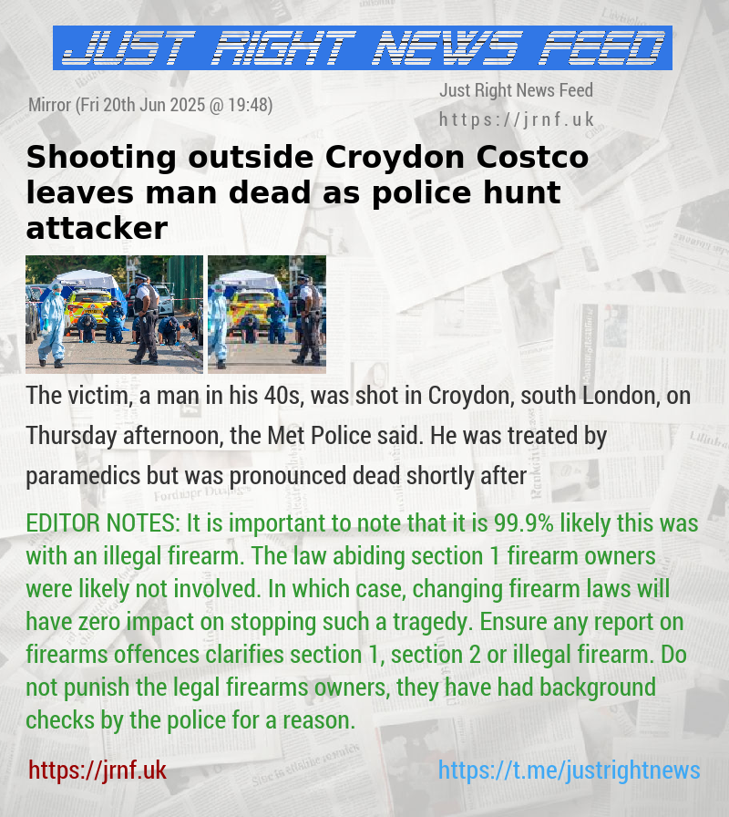 Shooting outside Croydon Costco leaves man dead as police hunt attacker