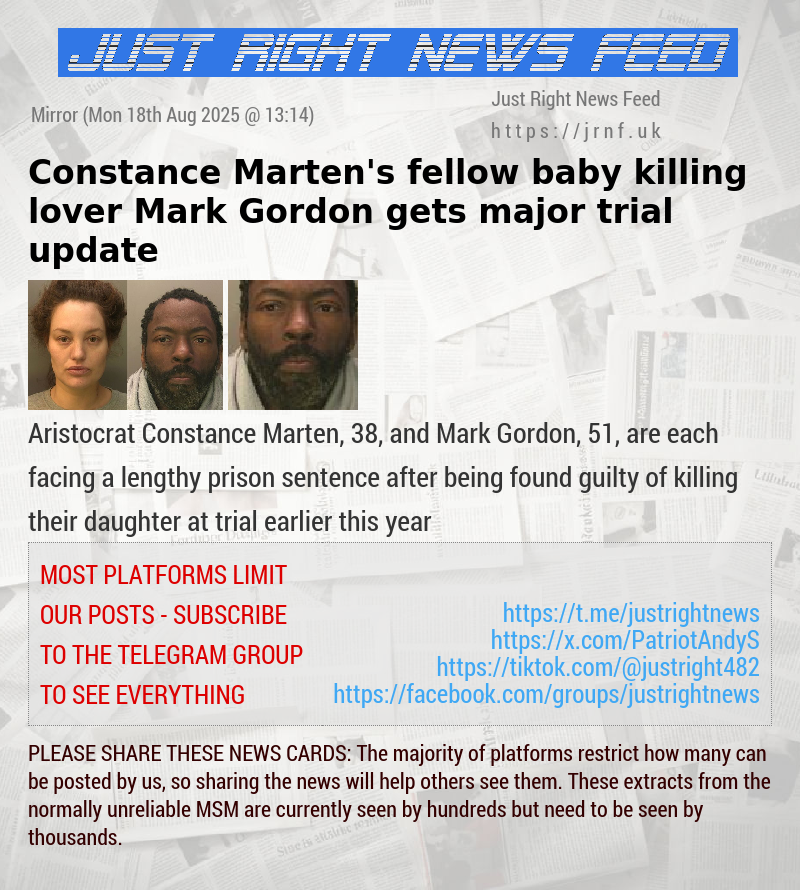 Constance Marten’s fellow baby—killing lover Mark Gordon gets major trial update