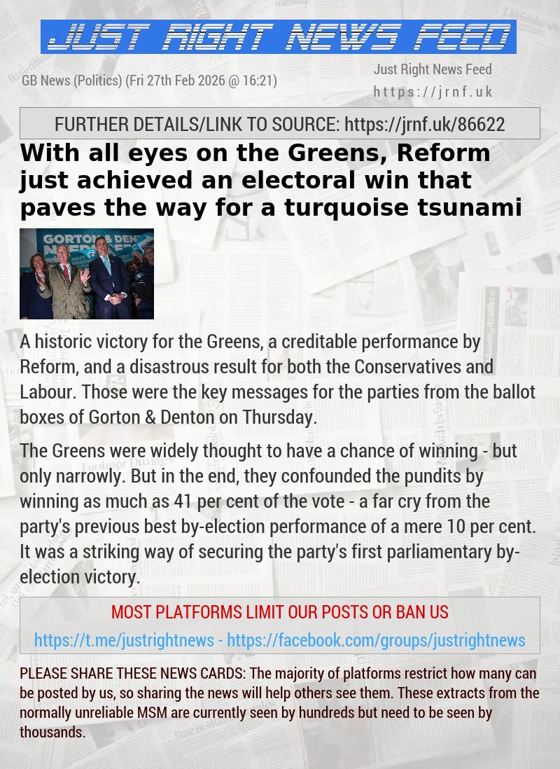 With all eyes on the Greens, Reform just achieved an electoral win that paves the way for a turquoise tsunami