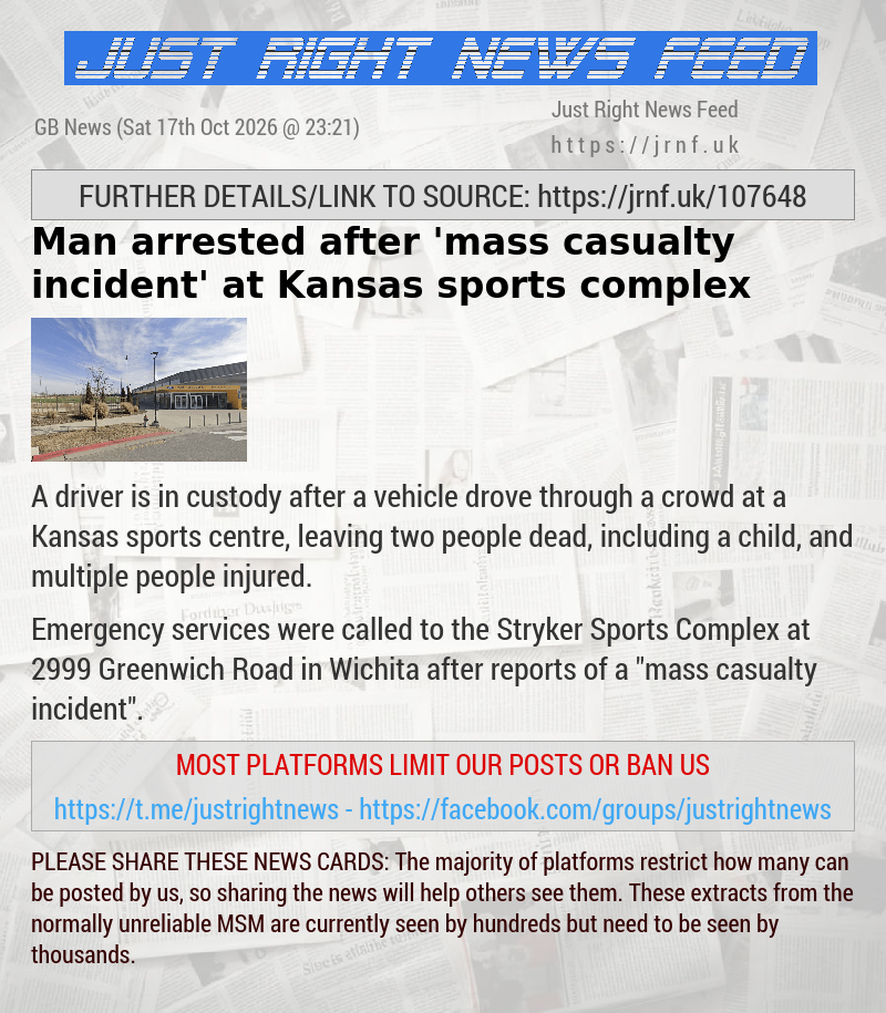 Man arrested after ’mass casualty incident’ at Kansas sports complex