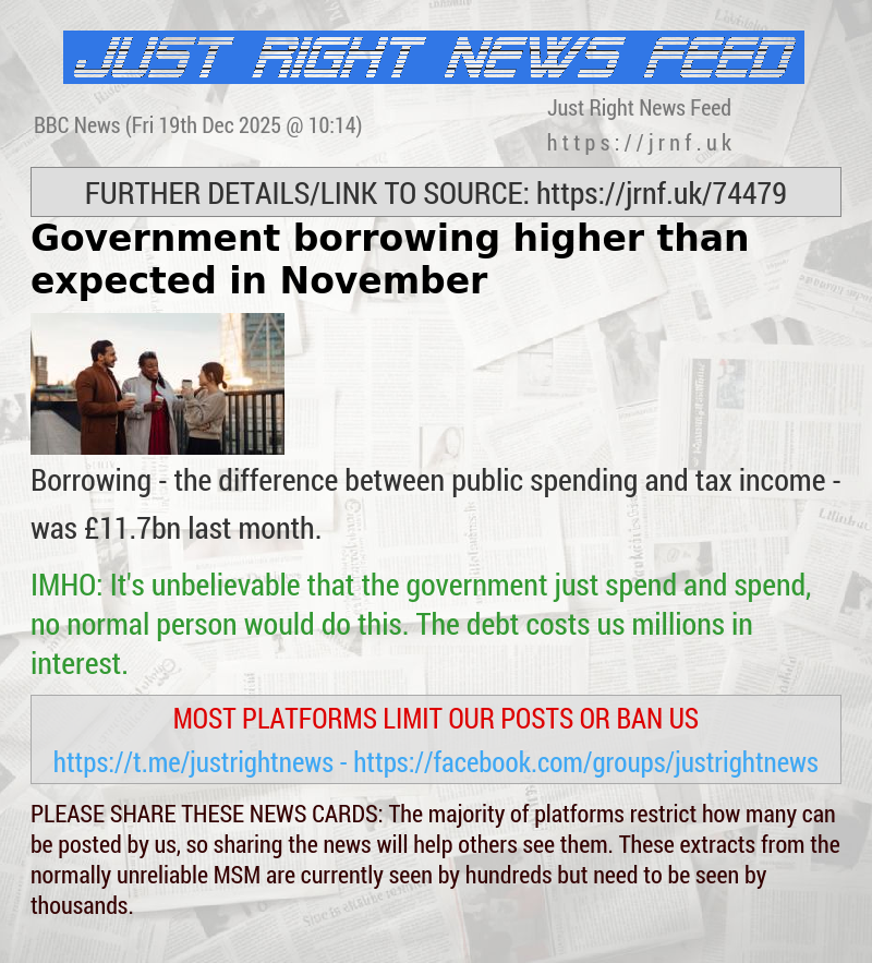 Government borrowing higher than expected in November 